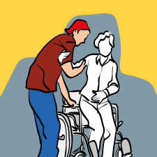 behinderten Menschen helfen